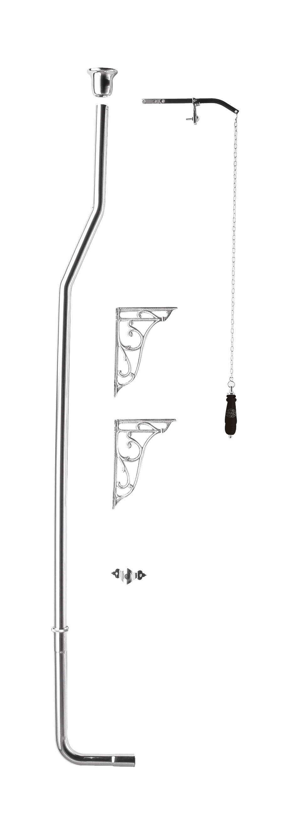 Nuie, Old London Old London Chrome/Black High Level Flush Pipe Pack