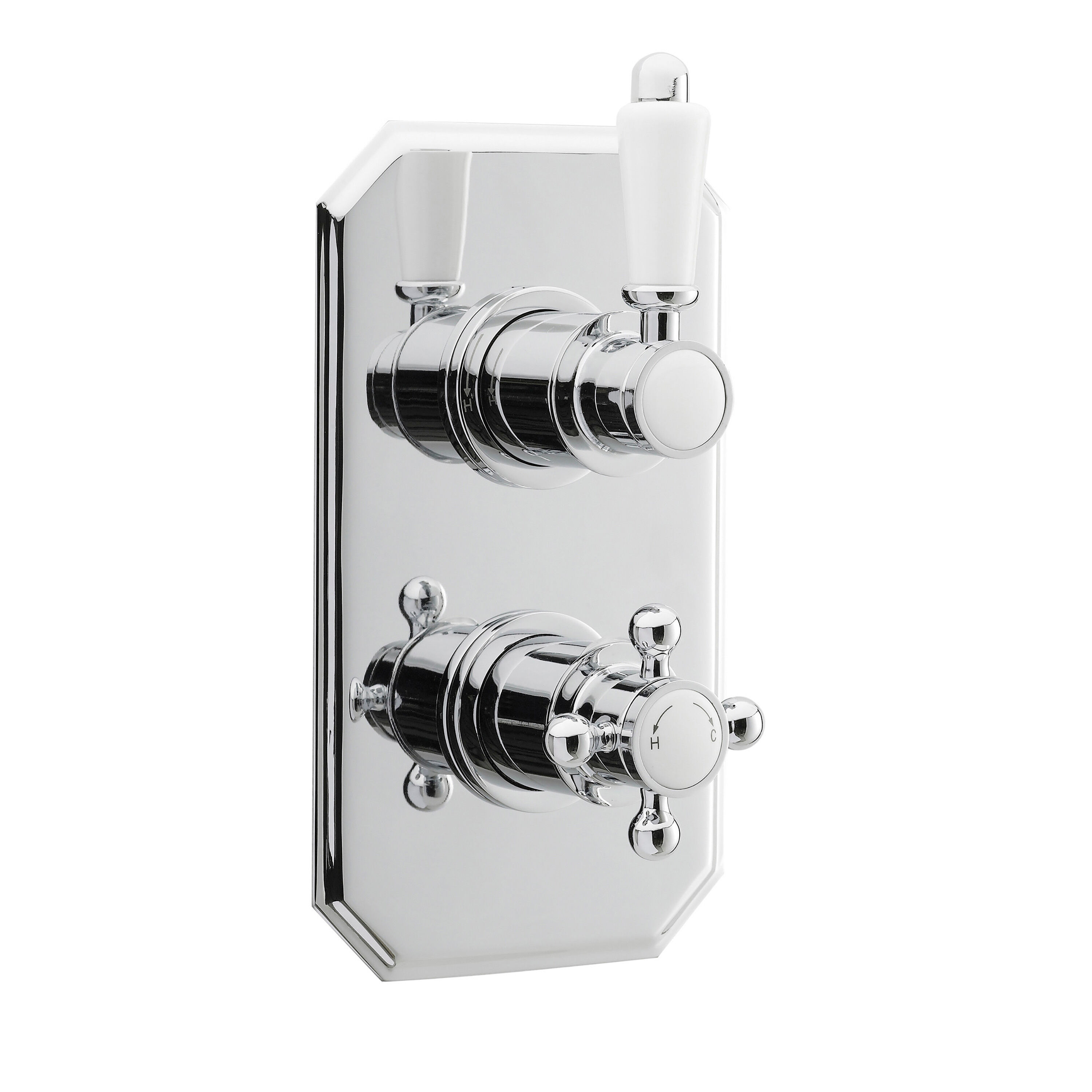 Nuie nuie Ascott Chrome Twin Thermostatic Shower Valve