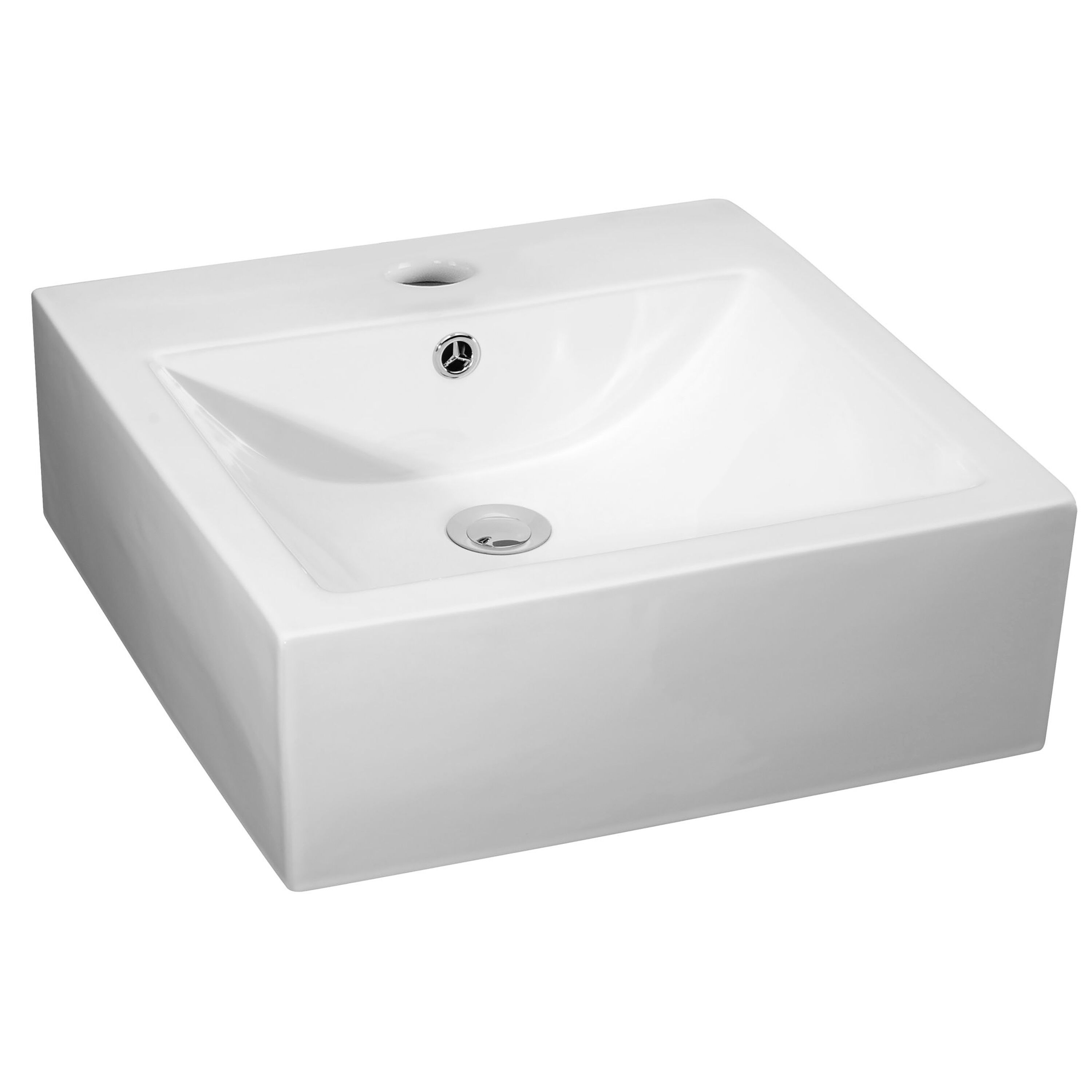 Hudson Reed, Nuie 1 Tap Hole 460mm Ceramic Square Vessel Basin